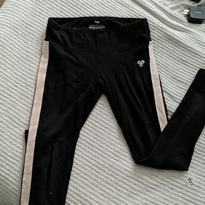 TNA black with white stripe leggings